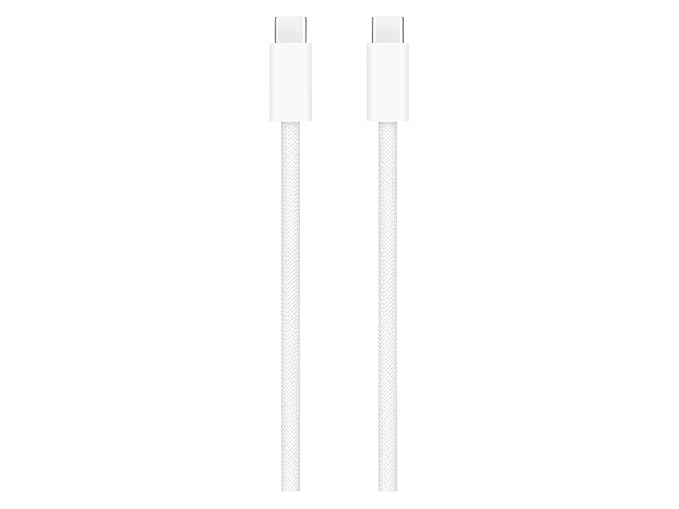 Apple Original 1M Type-C to Type-C Charging Cable, Upto 60 W Charging, Data Transfer at USB 2 Rate, Compatible with USB-C Adapters and iPhone 15, Plus, Pro, and Pro Max, Original, White