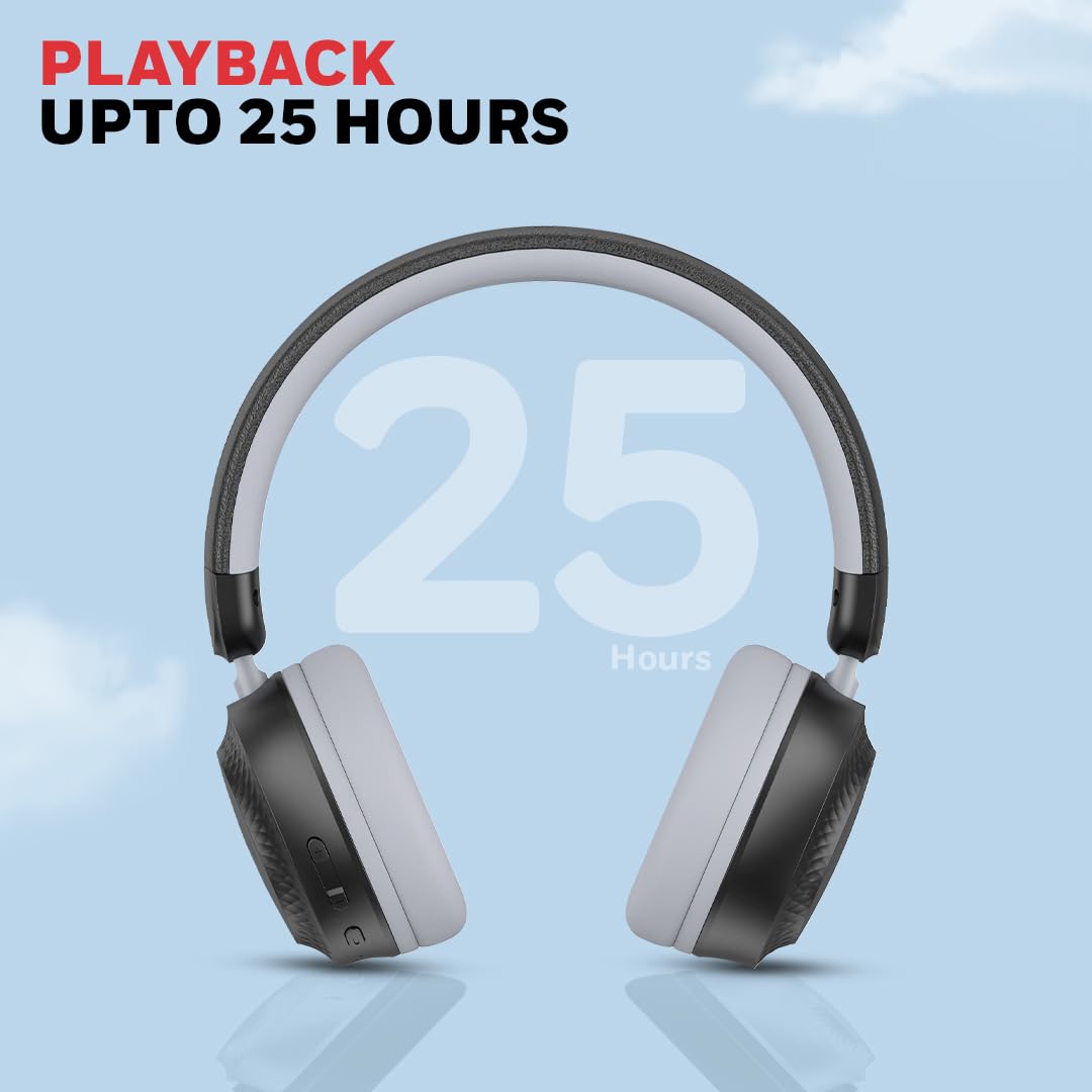 Honeywell New Launched Moxie V20 Bluetooth v5.4 On-Ear Headphones with Mic, ENC, 25H Playback, Deep Bass, IPX4, Aux, Stereo Sound, 40ms Low Latency Gaming Mode, Padded Cushion