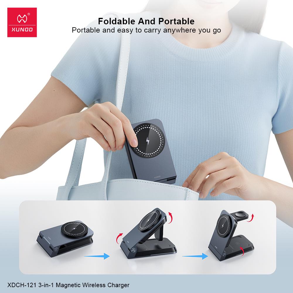 XUNDD XDCH-121 3-in-1 Magnetic Wireless Charger