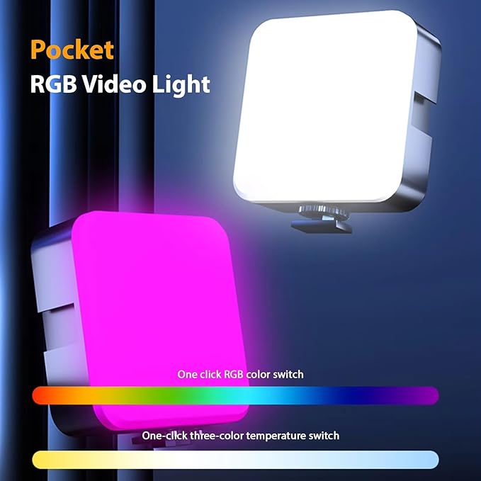 UNME Portable Pocket Mobile Light Dimmable Panel Lamp | Video Light, Dimmable 3200K-6500K LED Fill Light for Computer, Tablet, Smartphone, DSLR Camera with Screen Clip