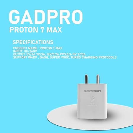 Gadpro Proton 7 Max 45W Superfast charging for samsung ultra series 6month warranty