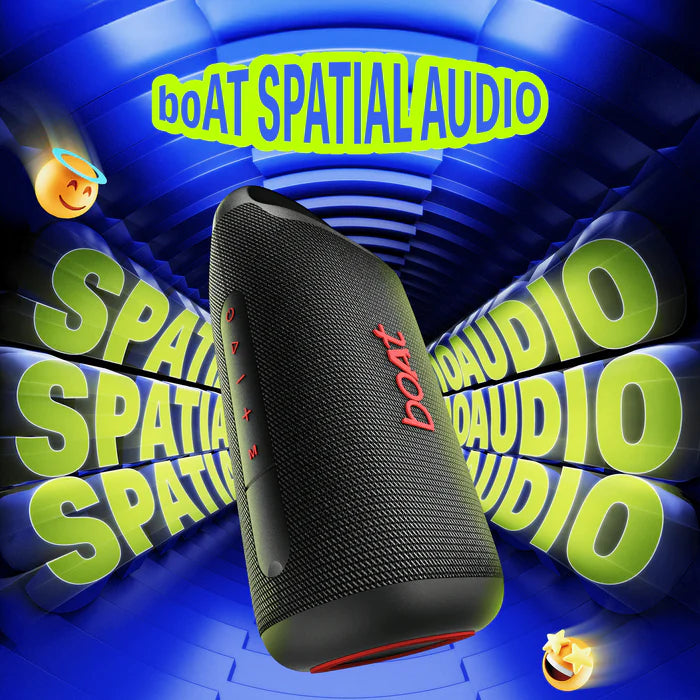 boAt 2025 Launch Stone Arc Pro, Spatial Audio, 25W Signature Sound, 58mm Drivers, Upto 12 Hrs Battery, Broadcast & App Support, Bluetooth Speaker, Wireless Speaker, Portable Speaker (Raging Black)