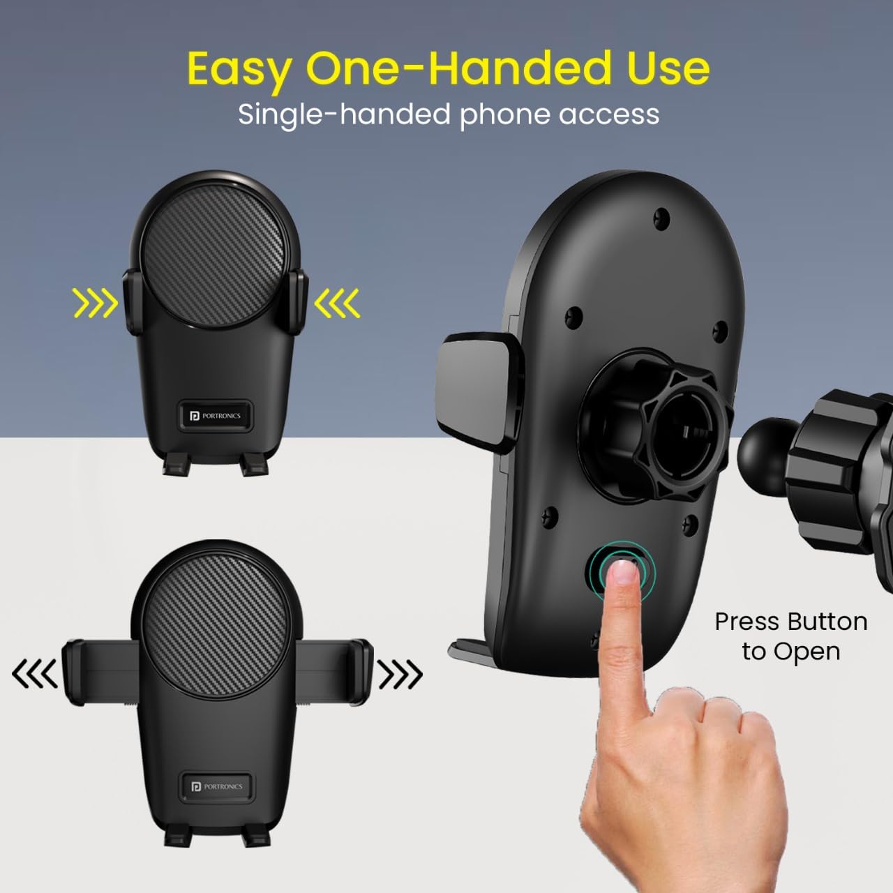 Portronics Clamp Z Car Phone Holder Stand