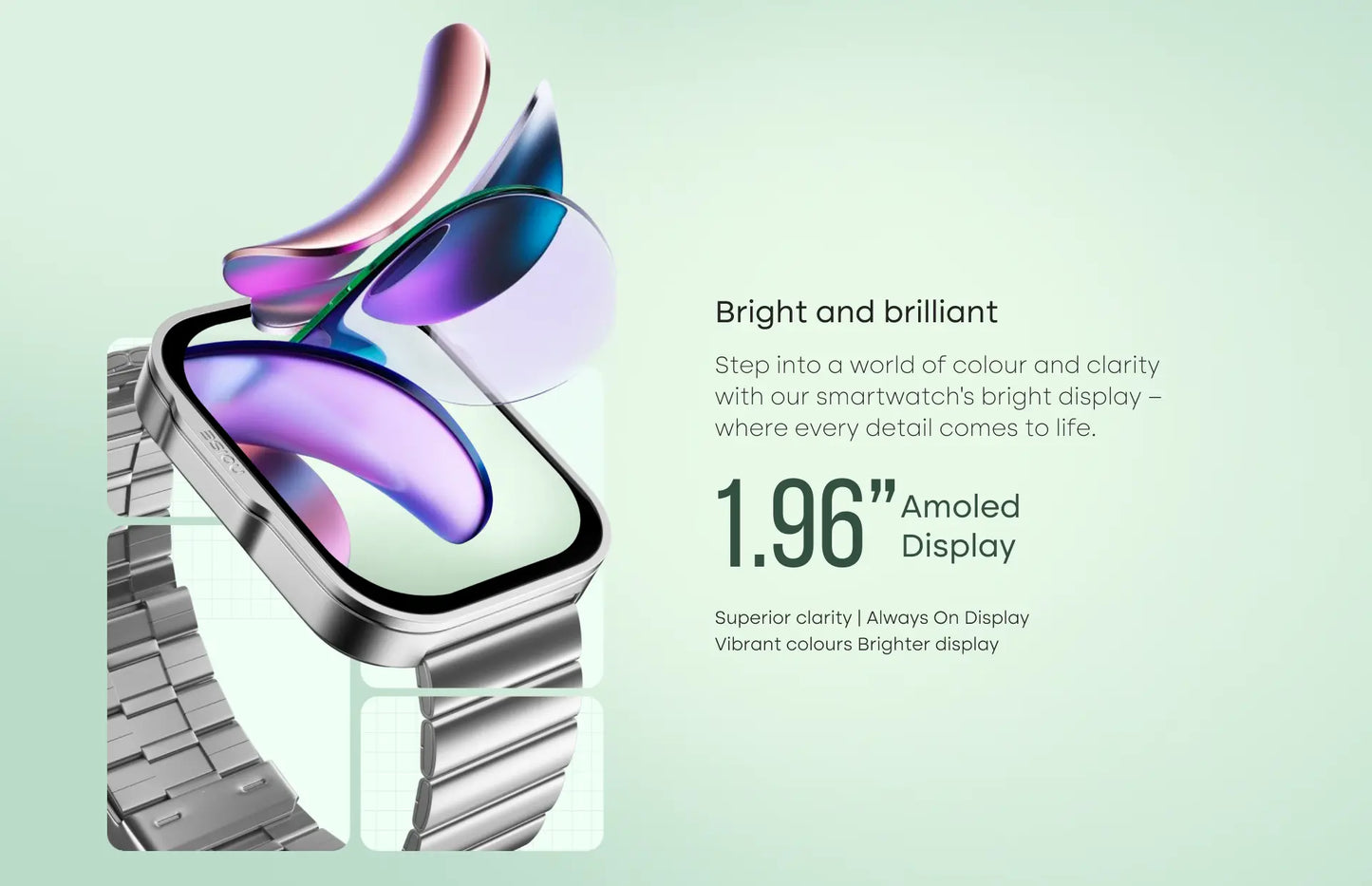 NOISE ColorFit Caliber 3 Plus Smartwatch, Bright and Brilliant 1.96 Amoled Display, Long-Lasting Battery