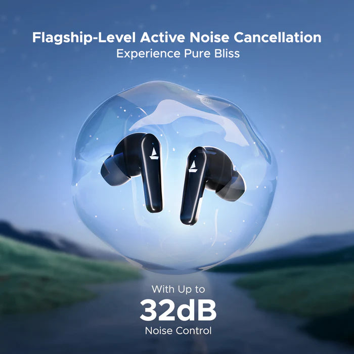 boAt Airdopes 131 Elite ANC, 32dB Active Noise Cancellation, 60HRS Battery, Ambient Mode, 4Mics ENx, Fast Charge, IPX5, v5.3 Bluetooth Earbuds, TWS Ear Buds Wireless Earphones with mic (Active Black)