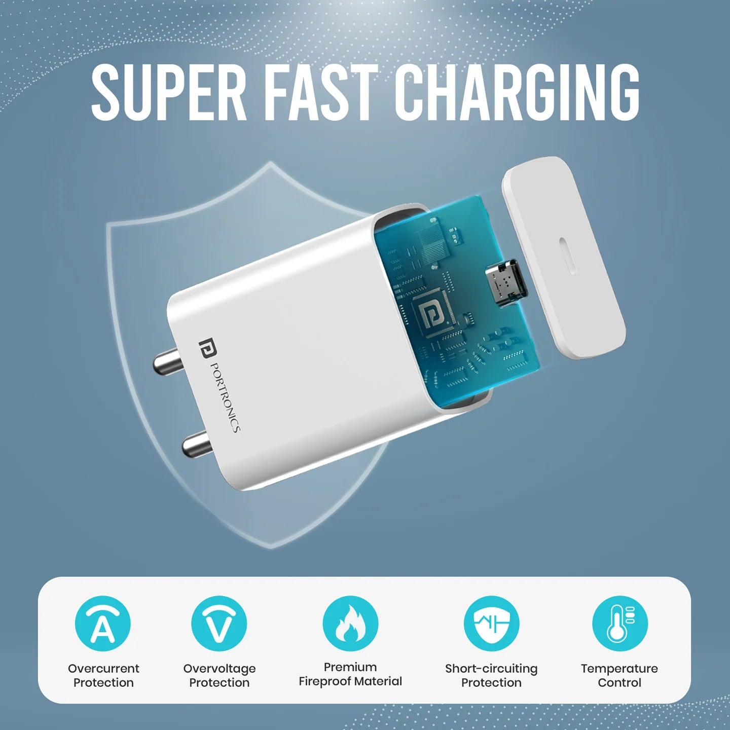 Adapto 25 Pro 25W Type C Wall Charger | Type C to Type C Fast Charging Cable |Type C PD Output | Over Charge Protection