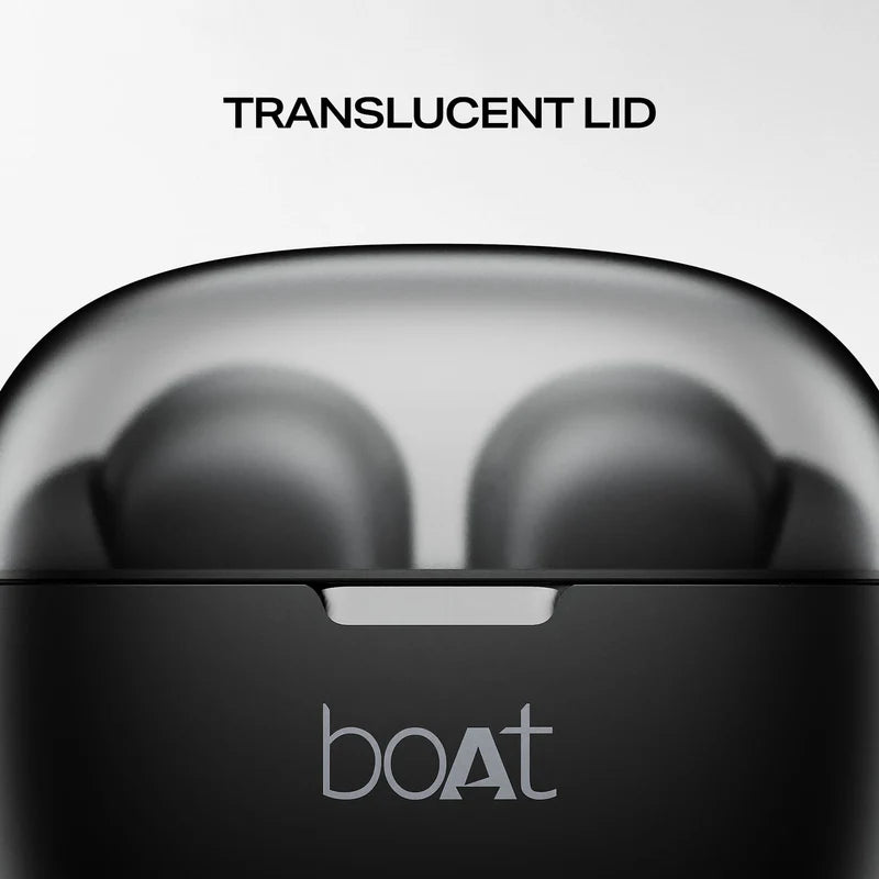 boAt Airdopes 212,Translucent Lid, 50H Battery,ENx Tech, Stream Ad Free Music via App Bluetooth  (Noir Black, In the Ear)