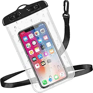 UM Waterproof Mobile Pouch Cover for All Mobiles, Cellphone Dry Bag Compatible for iPhone, Samsung, Mi, Redmi, Oppo, VIVO, All Other Smartphones up to 6.5 inches (Black)