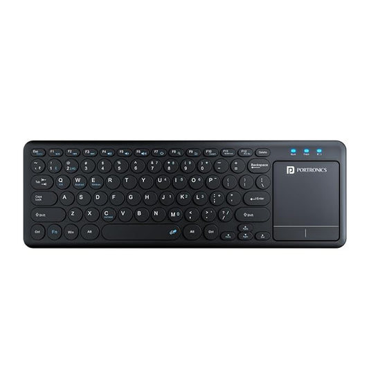 Portronics Bubble Pro Wireless Keyboard with Touchpad, Bluetooth & 2.4 GHz Dual Connectivity, Noiseless Keys, Connect Upto 2 Devices, Spill-Resistant Design (Black
