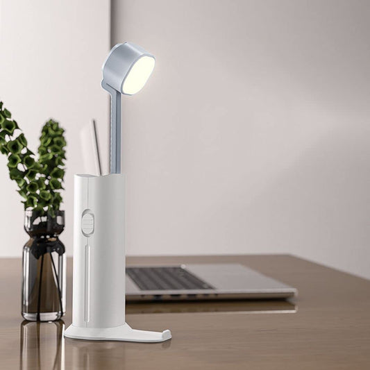 TIED RIBBONS Rechargeable LED Table Flashlight Eye Protection Table Lamp Power Bank Handheld Desk Night Lamp Portable Torch Light with Adjustable Light Head for Home Kids Room Office (White)