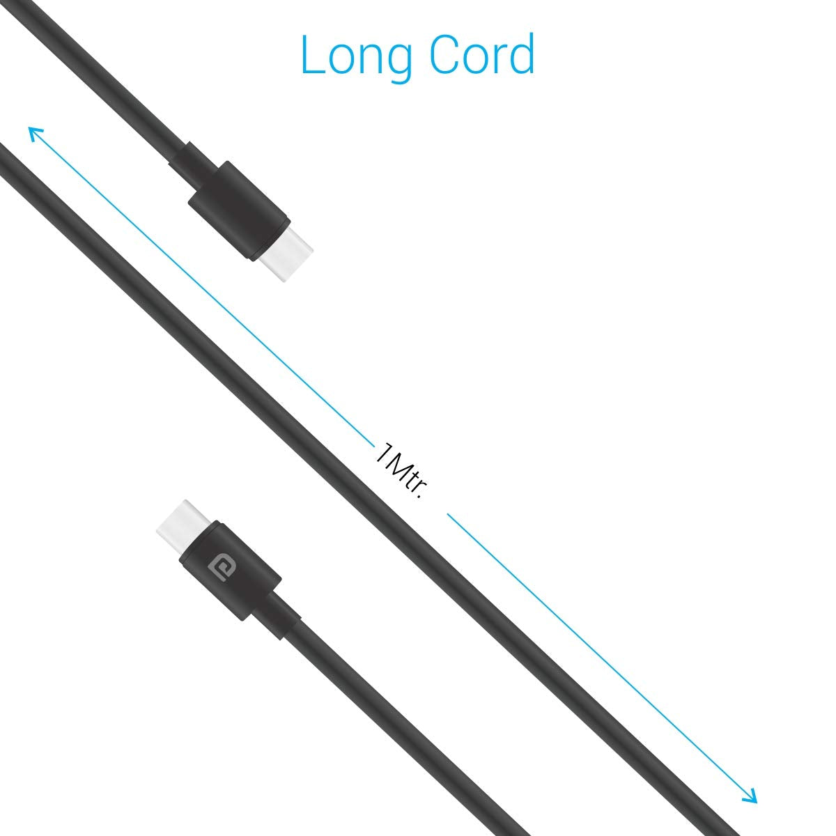 Portronics Usb Type-C To Type-C Cable For Smartphone (Black)