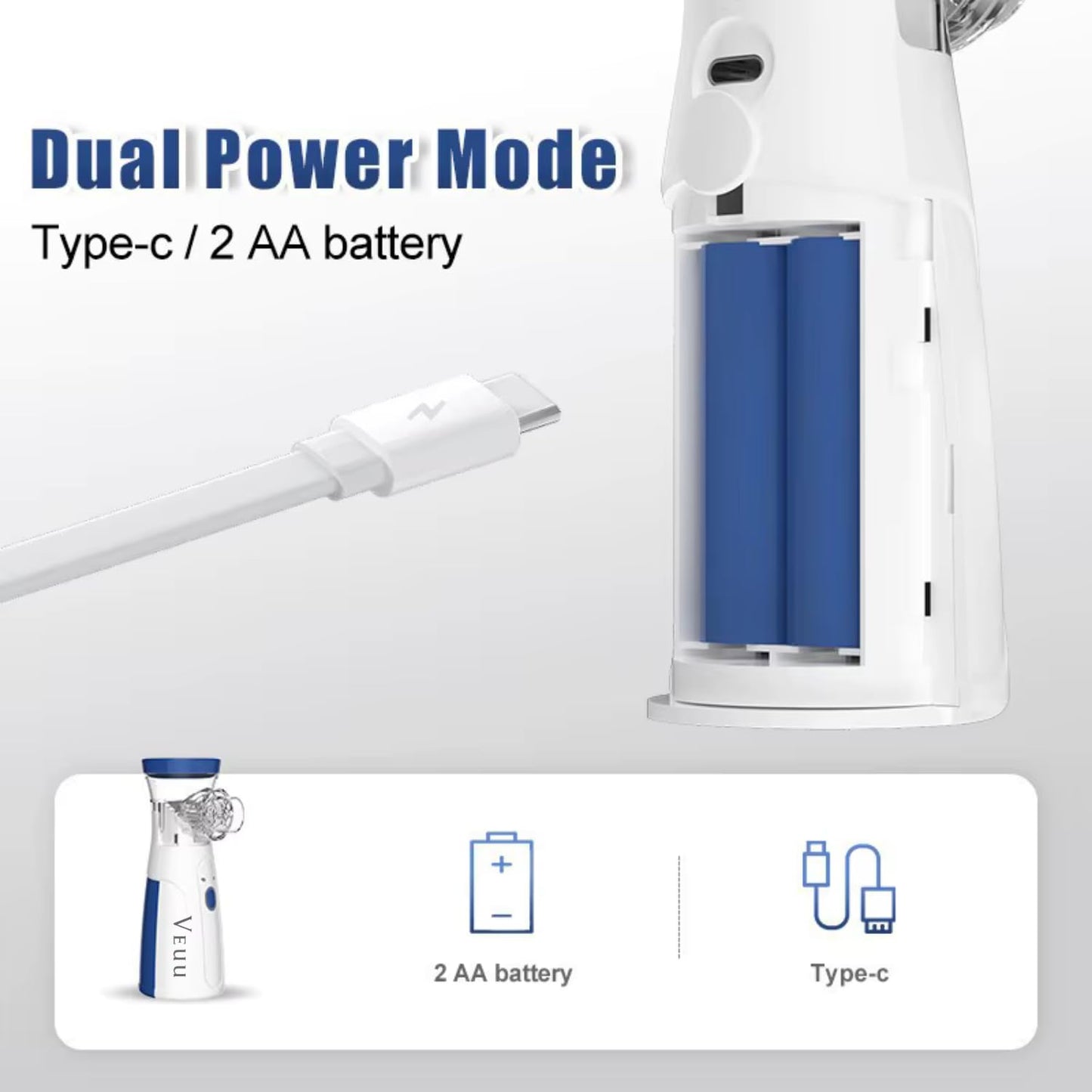 Nebulizer, Portable Mesh Nebulizer for Adults & Kids, Mini Handheld Ultrasonic Inhaler, Low-Noise Steam Vaporizer for Home & Travel, Wireless Vaporizer Machine With Respiratory Mask (Blue, 2026)