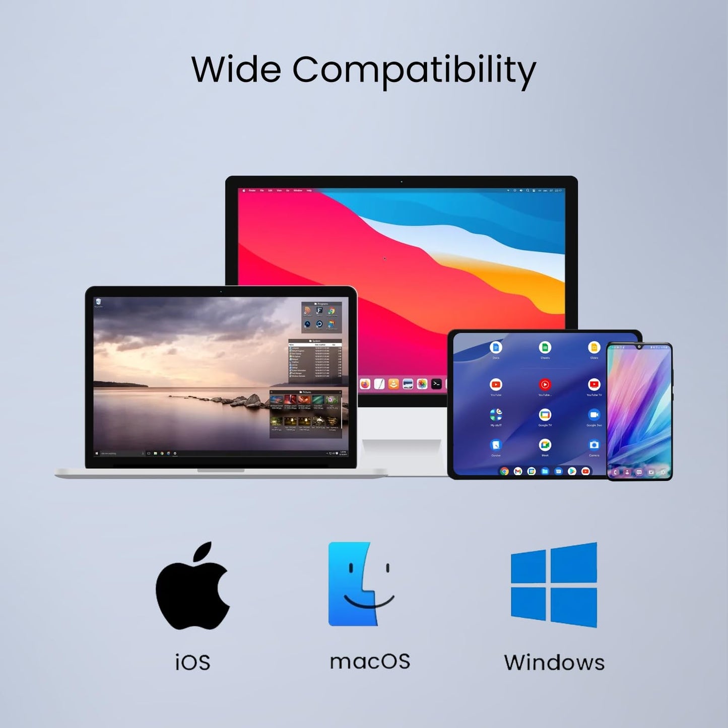 Portronics Bubble Dock Wireless Keyboard with Tablet Holder, Multi-Device Pairing, Rechargeable Battery,Dual Connectivity(2.4 GHz RF & Bluetooth 5.3v)