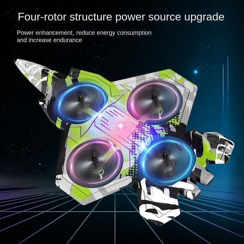RODX Remote Control Airplane for Kids, RC Glider Plane with Light Foam Aeroplane Fighter Jet for Kids Adults 6-16, 360° Flip, Stunt Roll, Drones Airplane Toy Gift for Kids Boy
