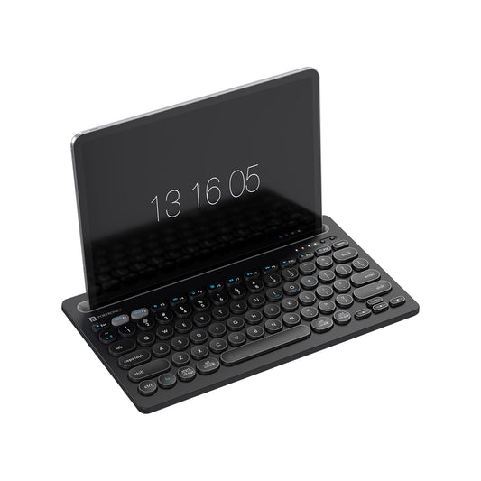 Portronics Bubble Dock Wireless Keyboard with Tablet Holder, Multi-Device Pairing, Rechargeable Battery,Dual Connectivity(2.4 GHz RF & Bluetooth 5.3v)