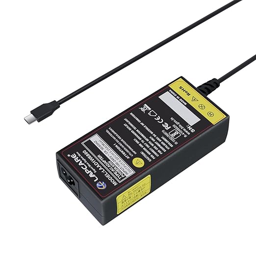 Lapcare 65W Type-C Universal Laptop Adapter Comaptible with Apple MacBook, iPad, HP (Pro Book, Spectre, Zbook, Elite, Envy, Pavilion, Chromebook) Dell, Lenovo, Acer, Asus, Samsung & Type C Phones
