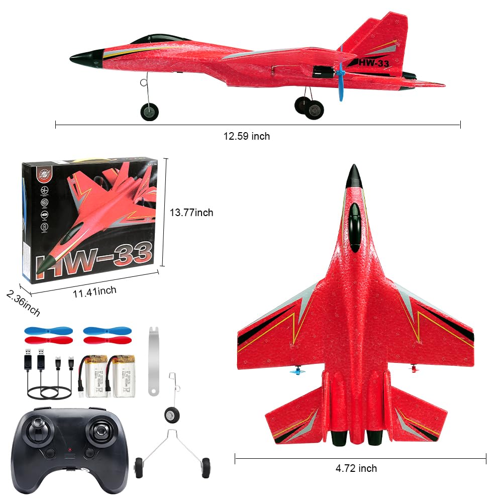RIDAN Su-27 RC Airplane,2.4GHz 2 Channel Remote Control Plane with Gyro Night Lights and 2 Batteries, Easy to Fly for Adults, Beginners and Kids Toy Vehicle