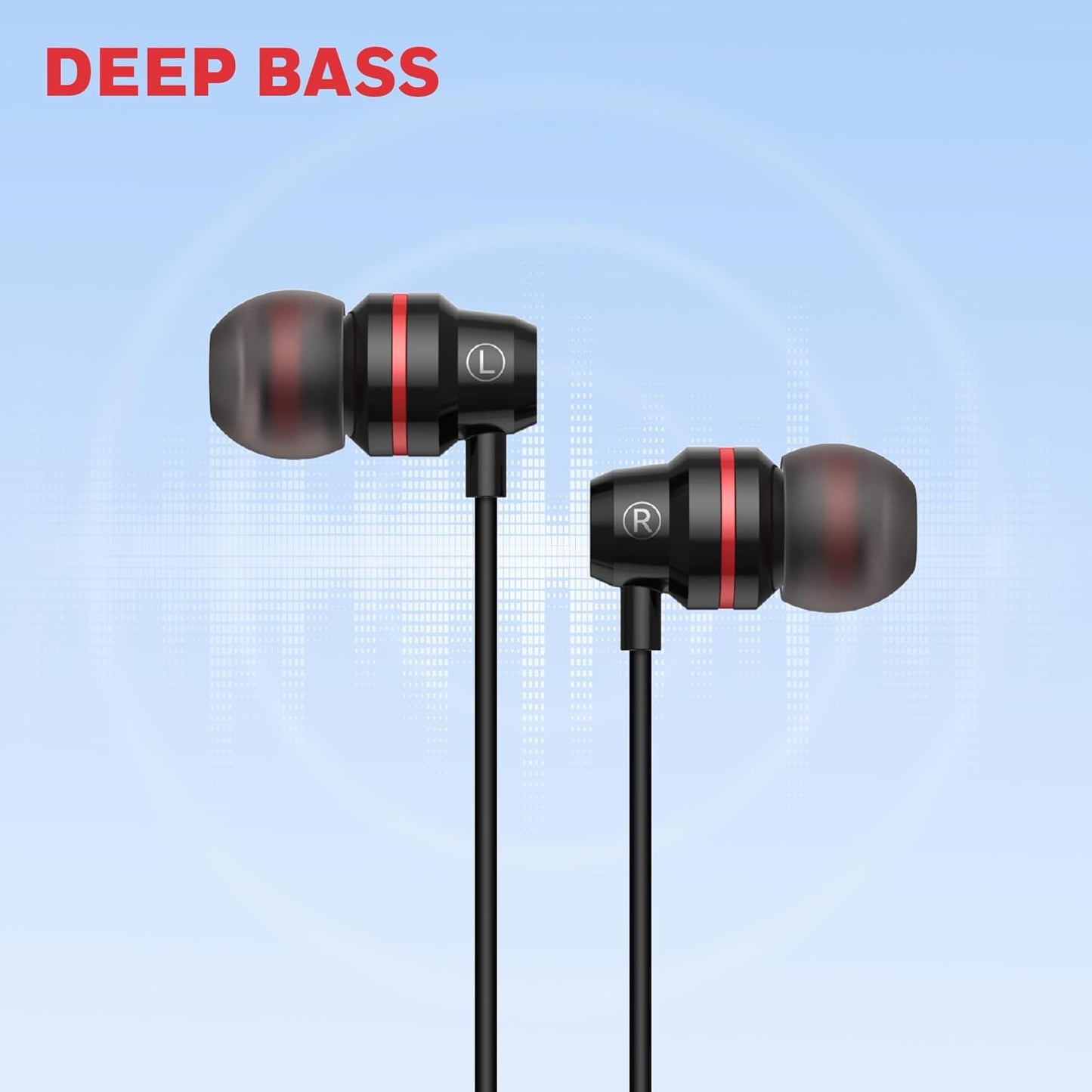 Honeywell Suono P60 Wired Earphones with Built in Mic, 10mm*2 Drivers, Passive Noice Cancellation, Deep Bass & Clear Sound, Ultra HD Mic Quality, Type C Compatible, Voice Assistant Enabled, 1.2 Mtr