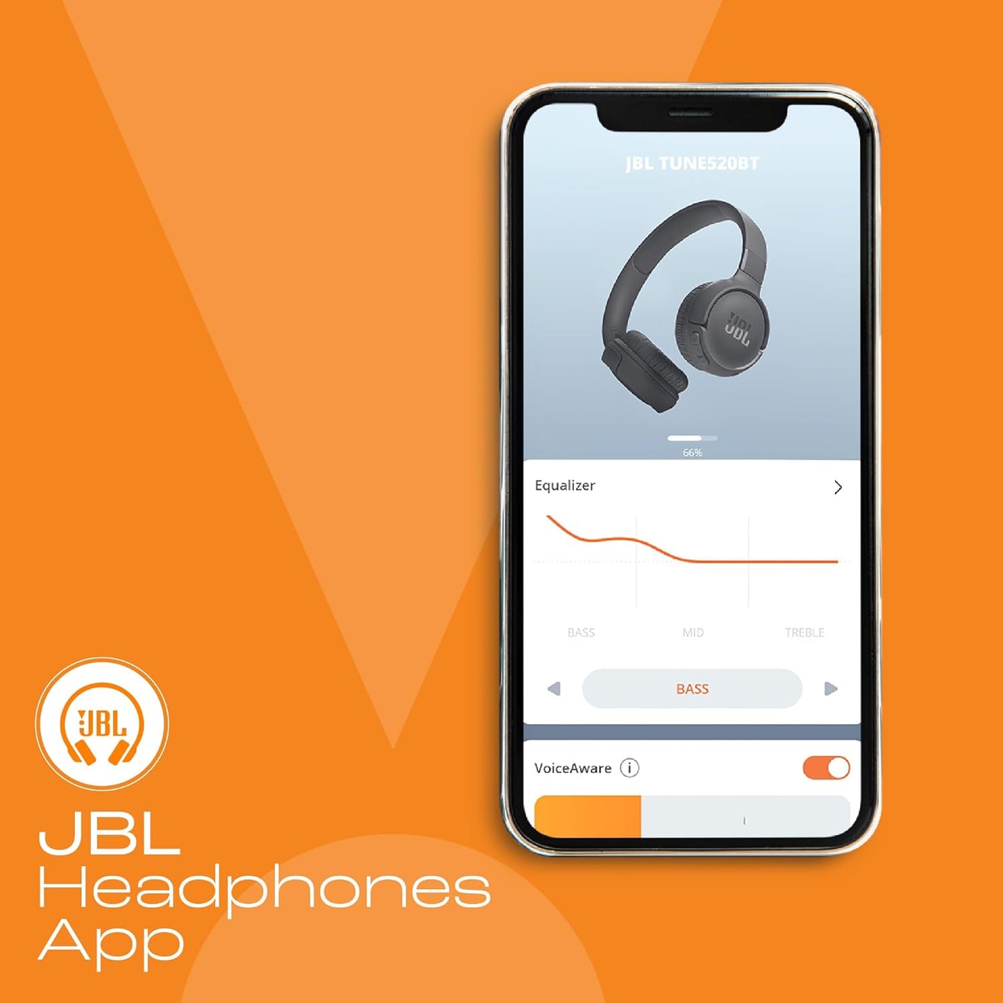 JBL Tune 520BT Wireless On Ear Headphones with Mic, Upto 57H Battery, Speed Charge : 5 Min Charge Gives Up to 3H of Playback, Multipoint Connect, Customizable Bass with Headphones App, BT 5.3 (Black)