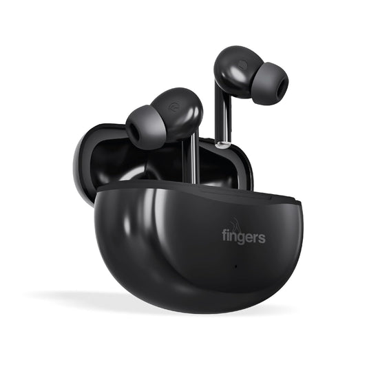 FINGERS Go-Hi-3 True Wireless Earbuds (17.5 Hours Playtime | in-Built Mic with Surround Noise Cancellation (SNC) Technology| Immersive Bass | IPX4 Sweat Resistant | Voice Assistant)