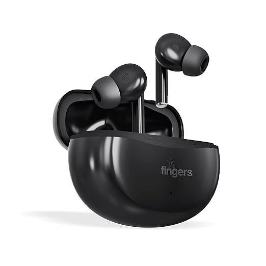 FINGERS Go-Hi-3 True Wireless Earbuds (17.5 Hours Playtime | in-Built Mic with Surround Noise Cancellation (SNC) Technology| Immersive Bass | IPX4 Sweat Resistant | Voice Assistant)