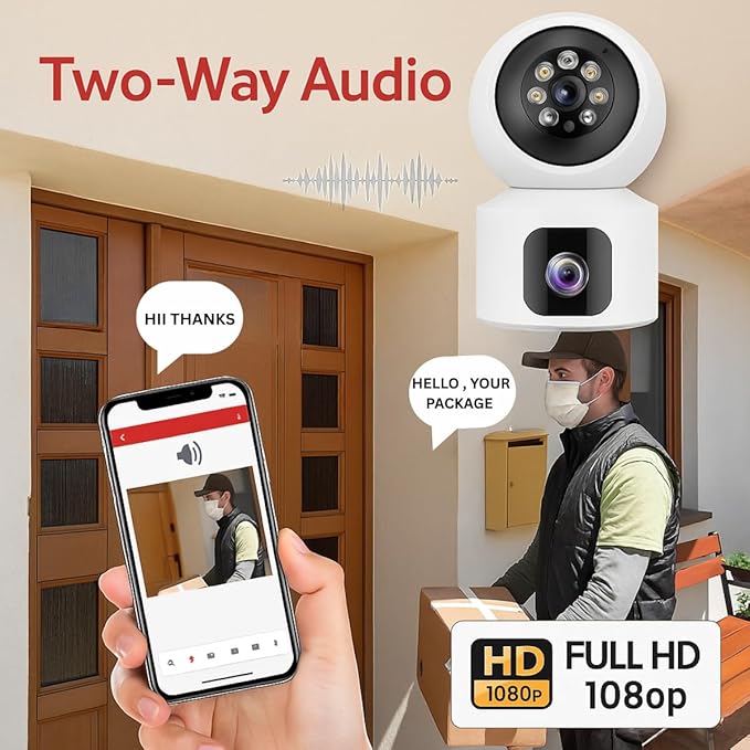 V380 Pro 4G SIM Card Camera | 3MP 4K Dual Lens Indoor PTZ WiFi CCTV | AI Human Tracking, Two-Way Audio, Baby & Pet Monitor, Night Vision, Dual-Screen Smart Home Security Camera