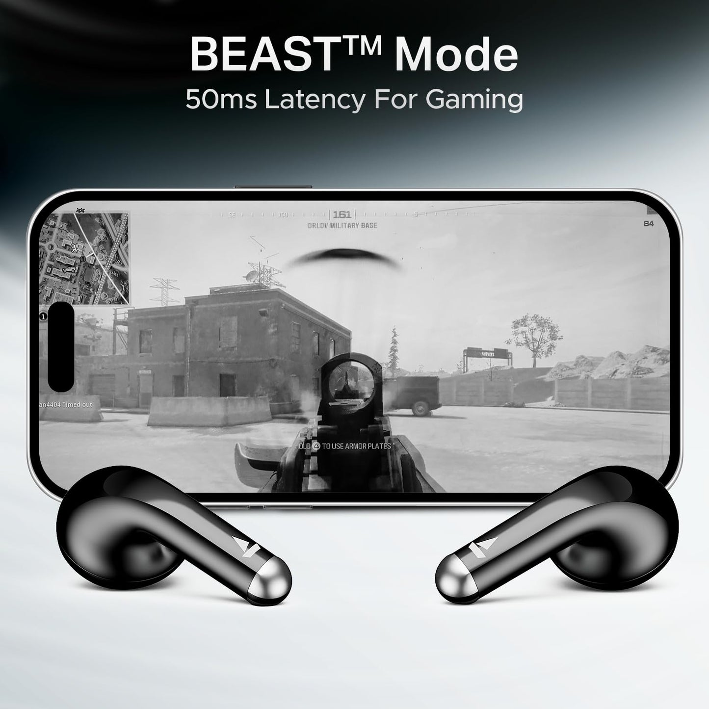 boAt Airdopes 101v2, 35H Battery, ENx Tech, 13mm Drivers, ASAP Charge, Flex-Fit Ear Tips,Stream Ad Free Music via App Support, Bluetooth Earbuds, TWS Ear Buds Wireless Earphones with mic (Pitch Black)