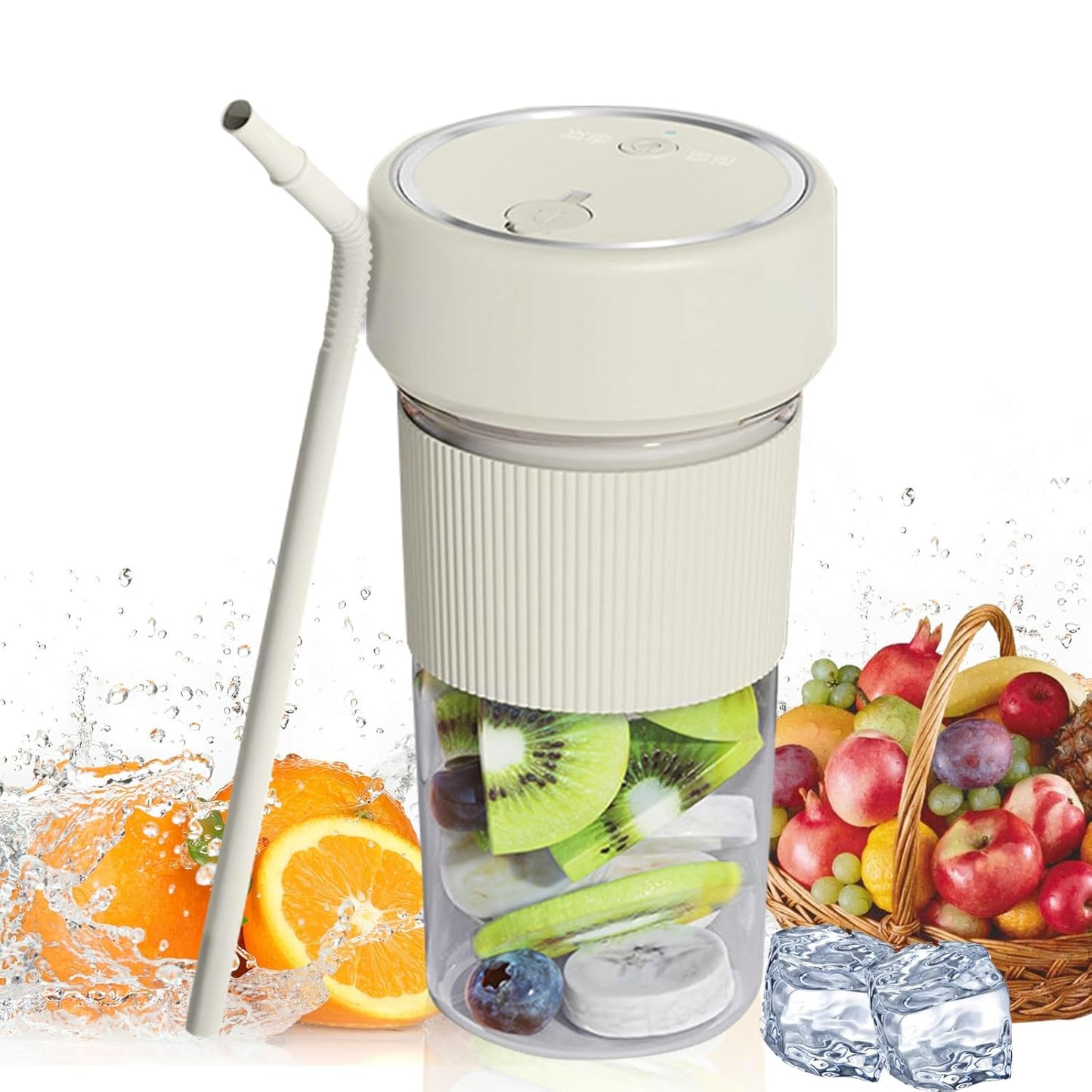 RODX Portable Juicer Blender, Electric USB Juicer Blender, Mini Blender with straw, Personal Blender for Shakes and Smoothies, Portable Juice Maker, Electric Blender juicer Cup, USB-C Rechargeable