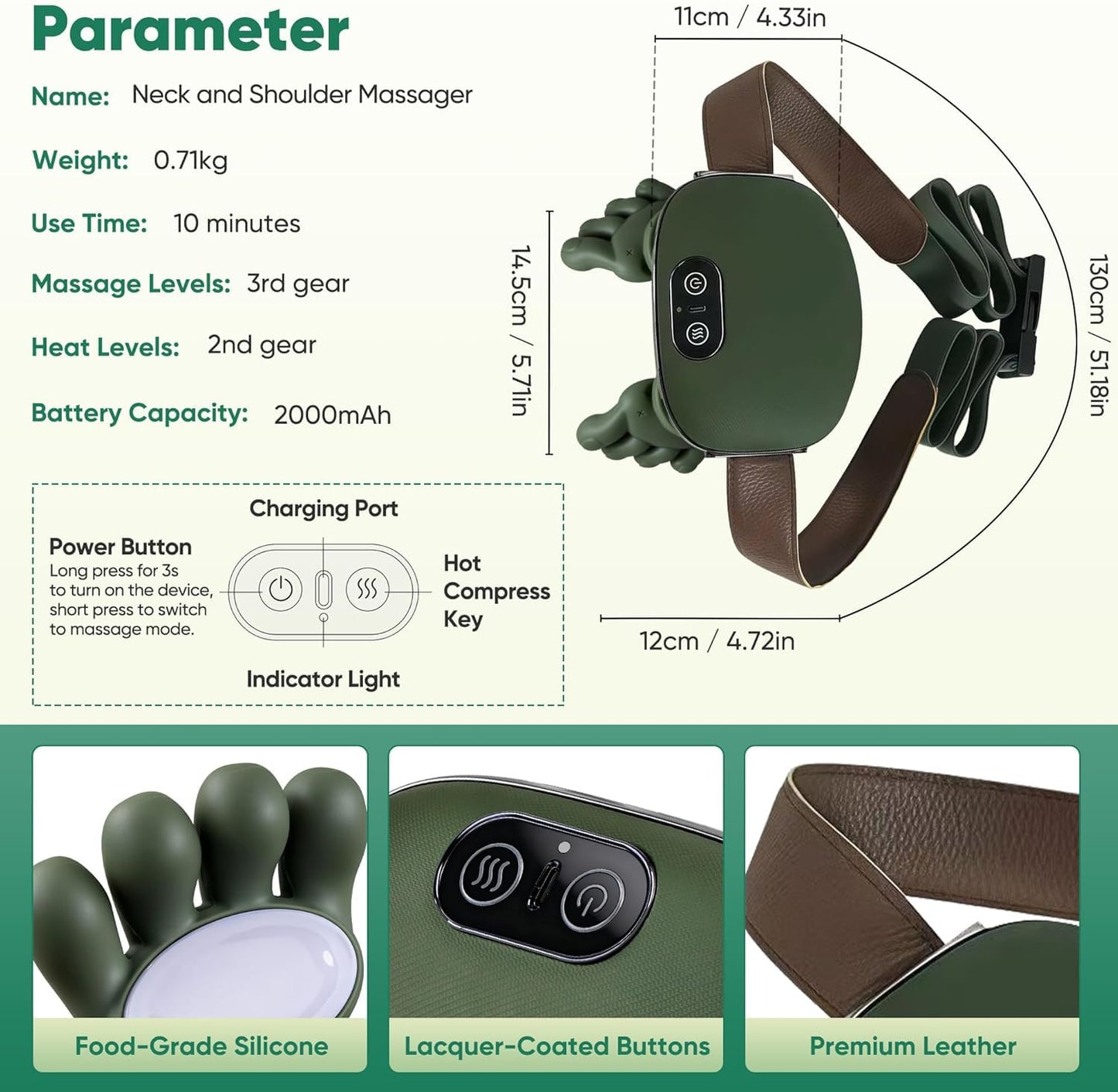 RODX Massager, Massage Machine For Body Pain, Head Massager For Scalp, Shoulder Massager, Scalp Massager, Heated Massager, Shoulder and Neck Massage, Pain Relief