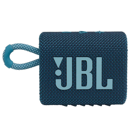 JBL Go 3, Wireless Ultra Portable Bluetooth Speaker, Pro Sound, Vibrant Colors with Rugged Fabric Design, Waterproof, Type C (Without Mic, Blue)