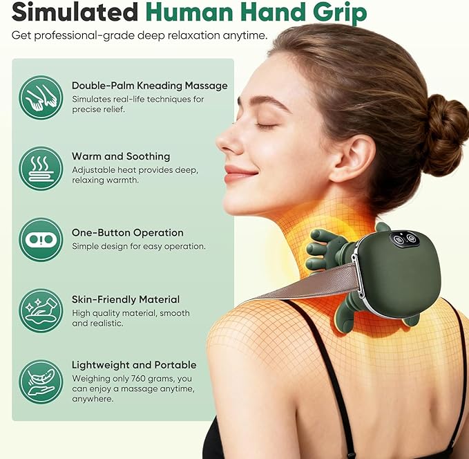 RODX Massager, Massage Machine For Body Pain, Head Massager For Scalp, Shoulder Massager, Scalp Massager, Heated Massager, Shoulder and Neck Massage, Pain Relief