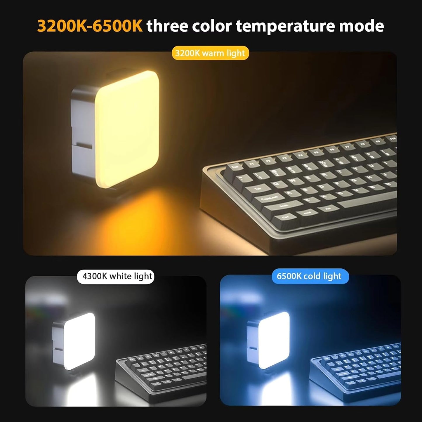 UNME Portable Pocket Mobile Light Dimmable Panel Lamp | Video Light, Dimmable 3200K-6500K LED Fill Light for Computer, Tablet, Smartphone, DSLR Camera with Screen Clip