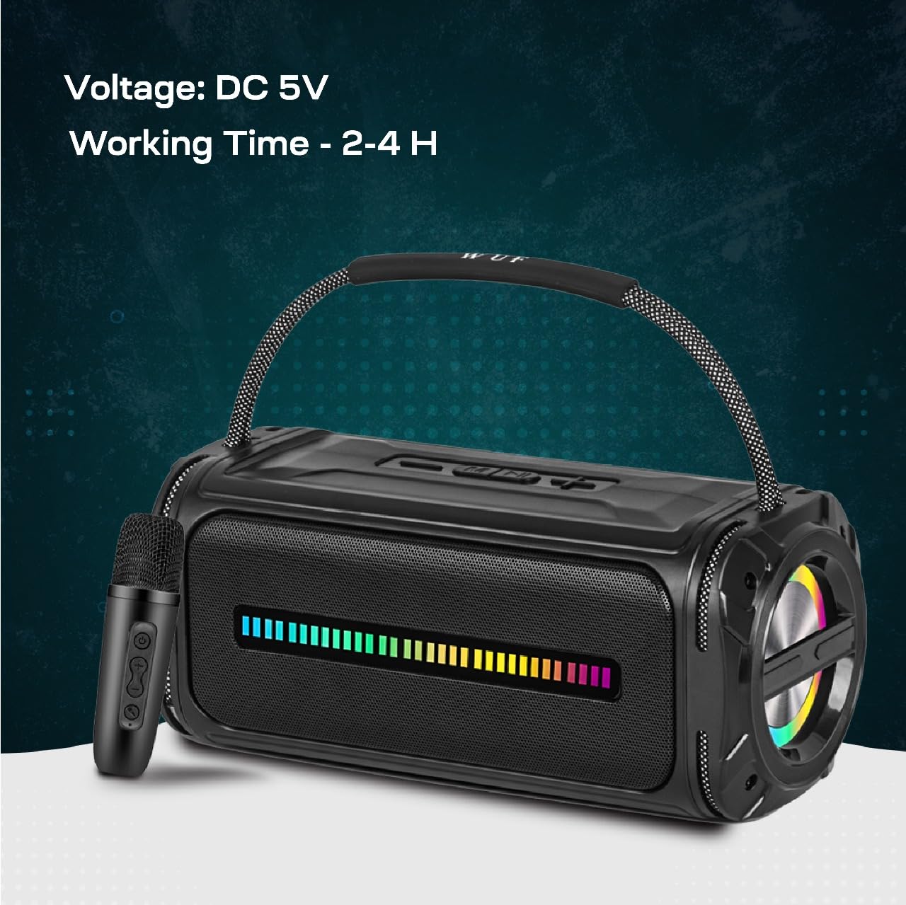 GADPRO Partymate 2.O Bluetooth Speaker | with LED Lights & Free Wireless Microphone | 30W Output