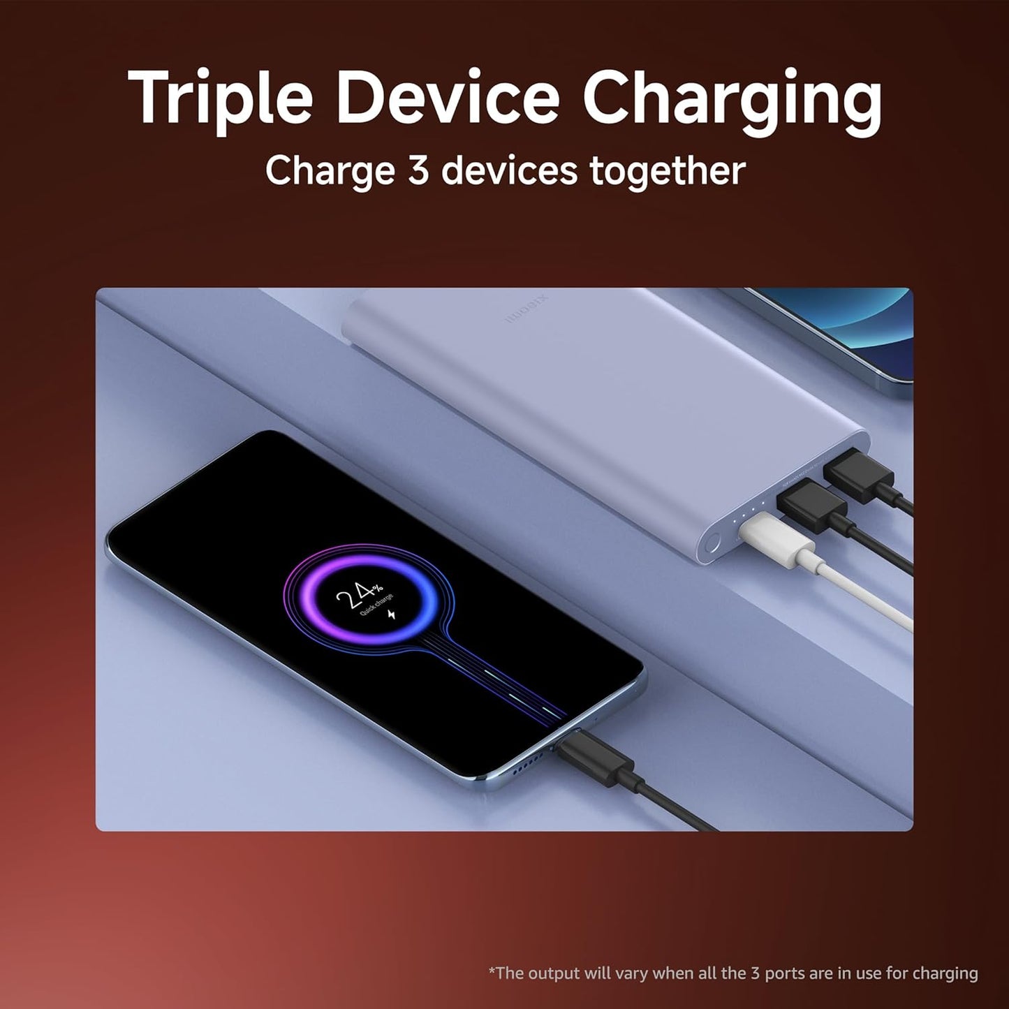 Xiaomi Power Bank 4i 10000mAh 22.5W Fast Charging PD|Smart 12 Layer Protection| Durable Steel Casing |Triple Output Ports|Supports All Phone(MI Power Bank),Black