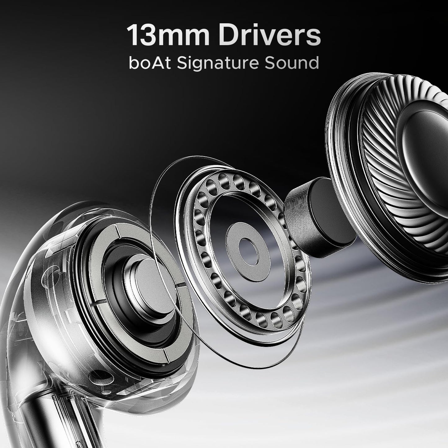 boAt Airdopes 101v2, 35H Battery, ENx Tech, 13mm Drivers, ASAP Charge, Flex-Fit Ear Tips,Stream Ad Free Music via App Support, Bluetooth Earbuds, TWS Ear Buds Wireless Earphones with mic (Pitch Black)