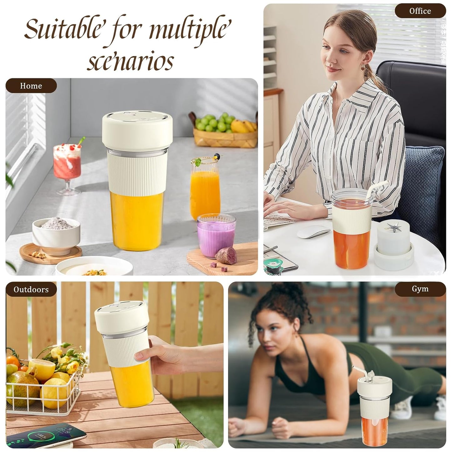 RODX Portable Juicer Blender, Electric USB Juicer Blender, Mini Blender with straw, Personal Blender for Shakes and Smoothies, Portable Juice Maker, Electric Blender juicer Cup, USB-C Rechargeable