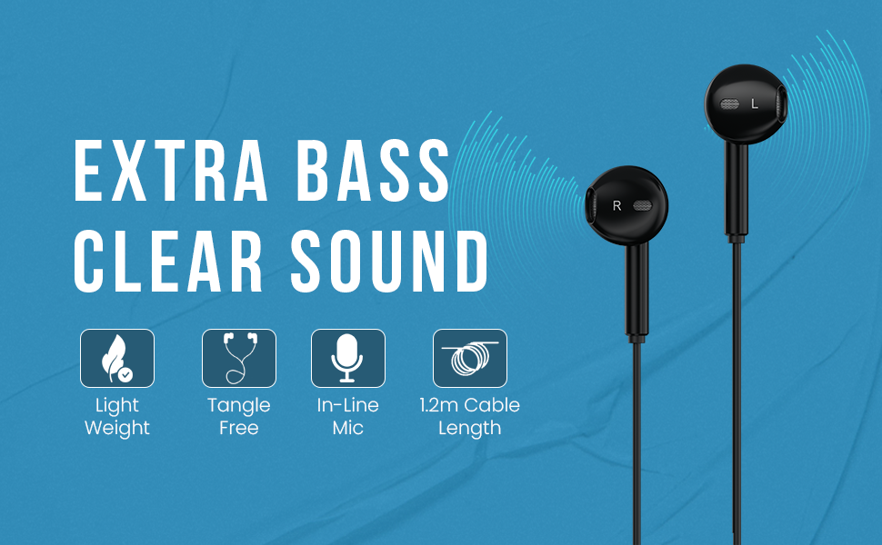 Portronics Conch Theta C in Ear Type C Wired Earphones with in Line HD Mic, Powerful Audio, 14.2mm Driver, Unique Earbuds Design, TPE Anti Tangle Wire, in line Controls, Wide Compatibility(Black)