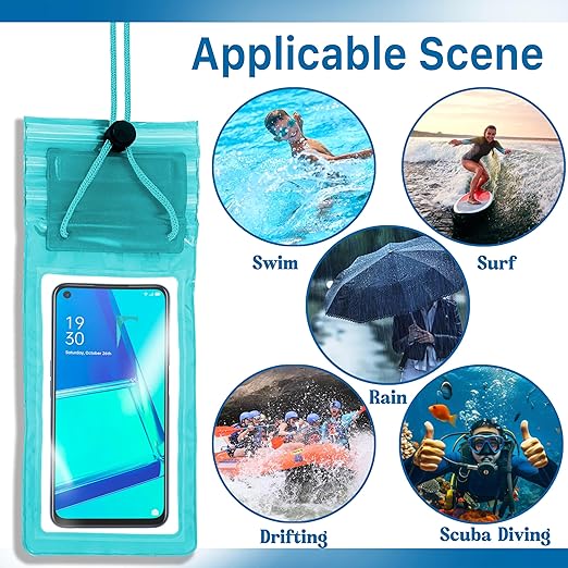 Storite 5-Pack Universal Waterproof Sealed Mobile Pouch Pvc Transparent Rain Protection Cover Up To 7 Inches For Smartphones(Multi Colour)