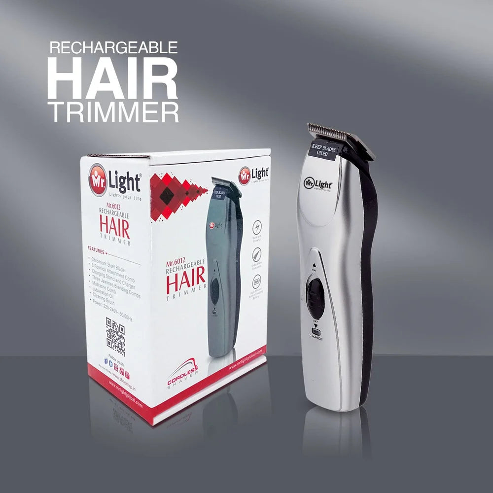 MR LIGHT Men Light Rechargeable Cordless Hair Trimmer, Silver