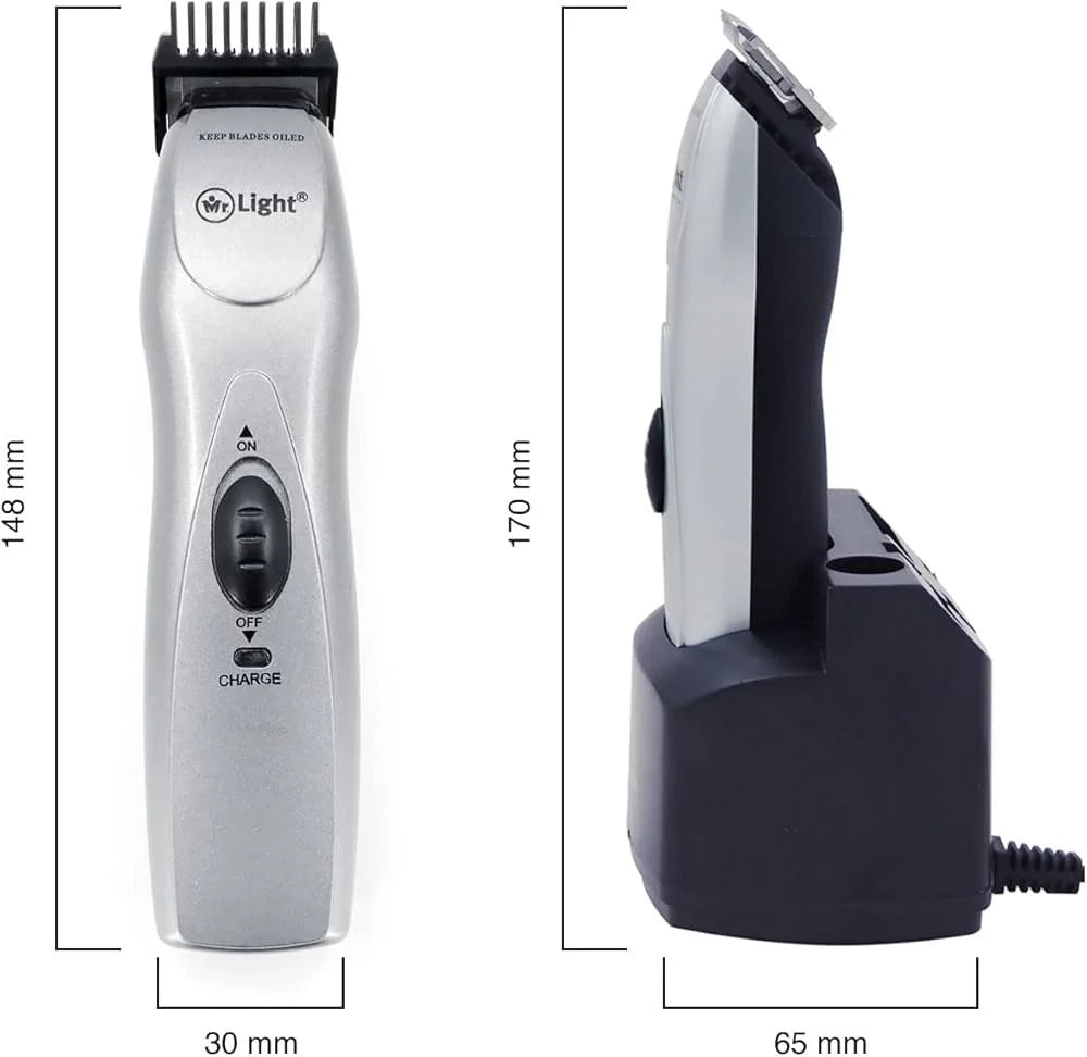 MR LIGHT Men Light Rechargeable Cordless Hair Trimmer, Silver