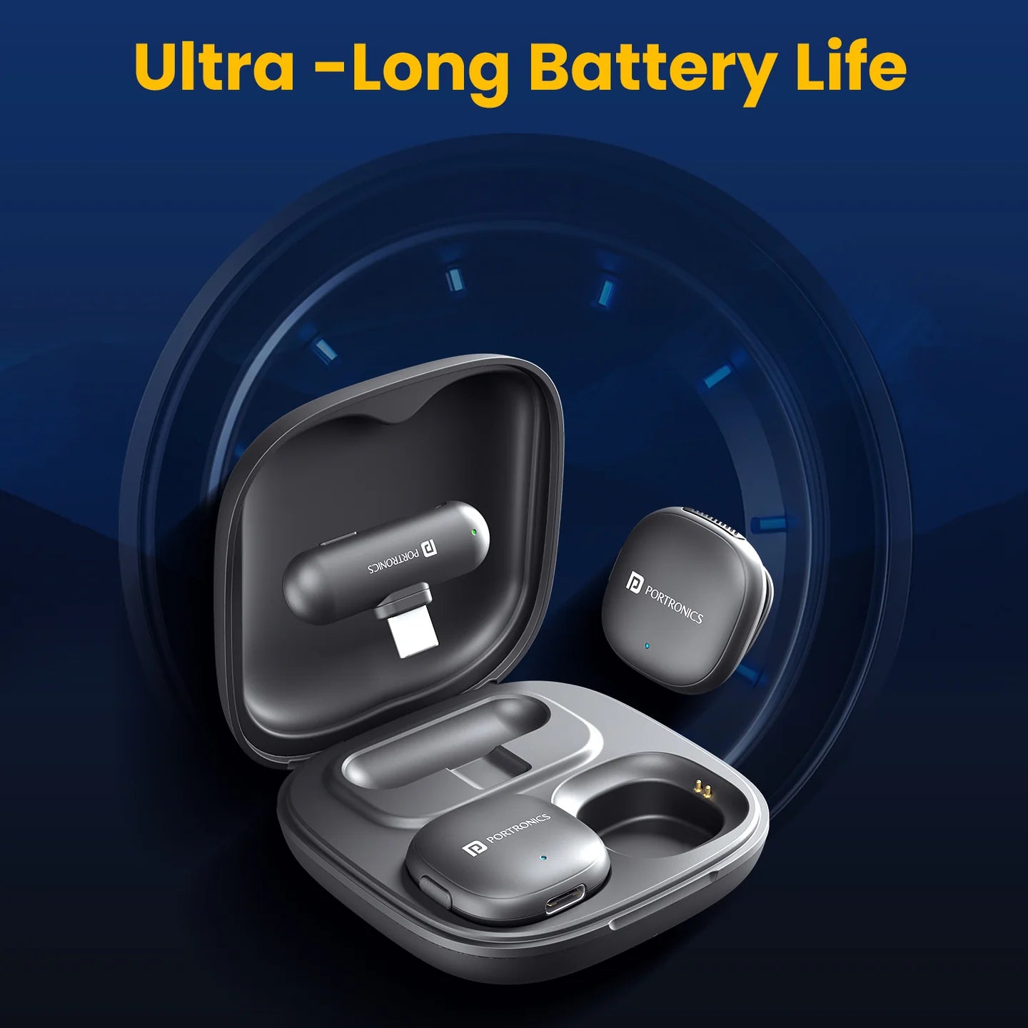 Portronics Vlogmate One Ai Powered Wireless Microphone For Noise Reduction,Type C Input Microphone