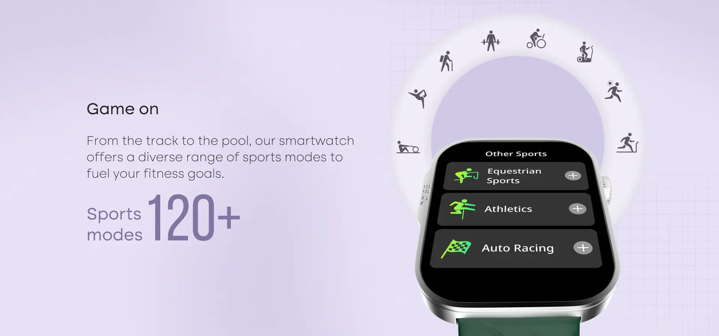 NOISE ColorFit Caliber 3 Plus Smartwatch, Bright and Brilliant 1.96 Amoled Display, Long-Lasting Battery