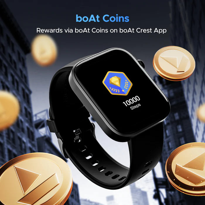 Boat Wave Astra 3 Smartwatch with built-in Map Navigation 1.83" HD Display, BT Calling, Powered by Crest+ OS, 700+ Active Mode (Active Black Strap, Free Size)