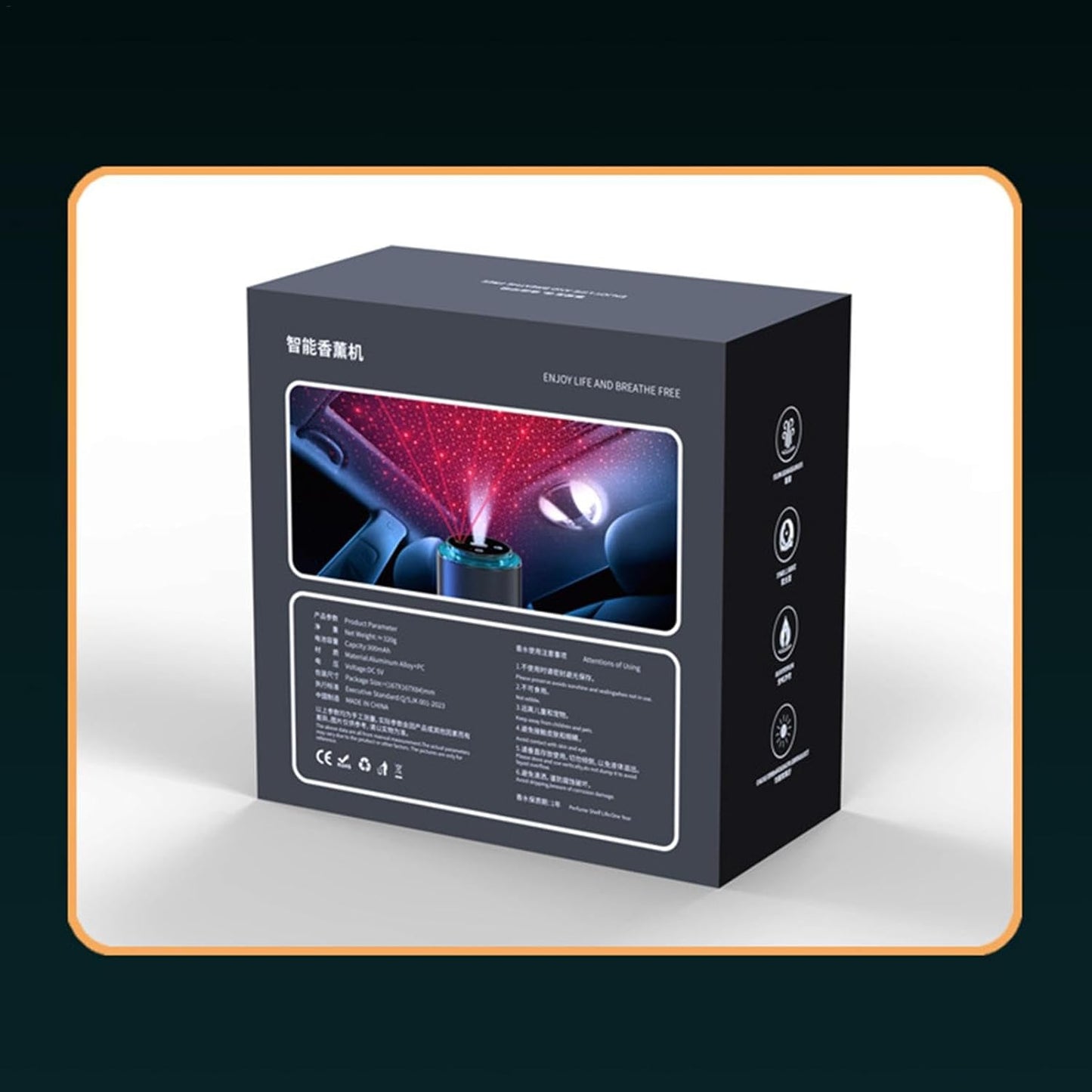 Rolls high quality Car Air Freshener Diffuser, Smart Projector Air Freshener - Oil Diffuser Long-Lasting Scent, Odor Eliminating Technology, Adjustable Intensity, Car Interior Accessories