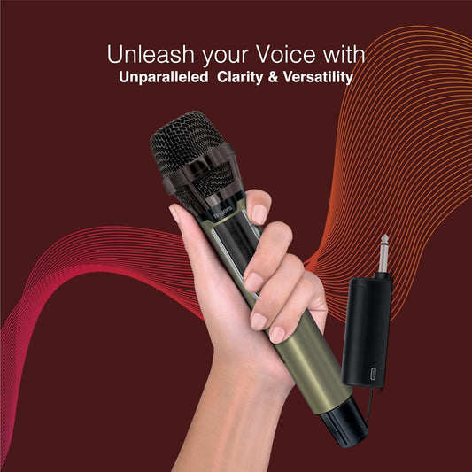 Fingers branded Freedom Mic-39 Wireless Microphone (6.35 mm pin Receiver with Type-C Charging Port, Uni-Directional V-Band @ VHF 269.1 MHz, 10-Hour Battery Life, 25 m Working Distance) 1 year warranty