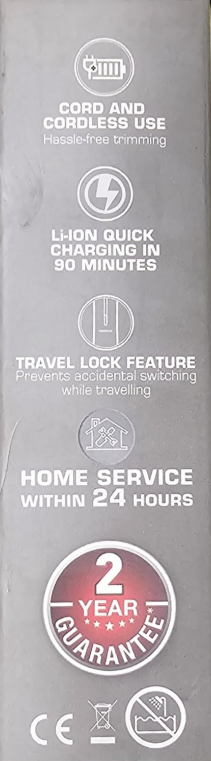 HAVELLS BRAND BT6112 BEARD TRIMMER BLACK COLOR SKIN FRIENDLY STAINLESS STEEL BLADES 2 YEARS MANUFACTURER WARRANTY