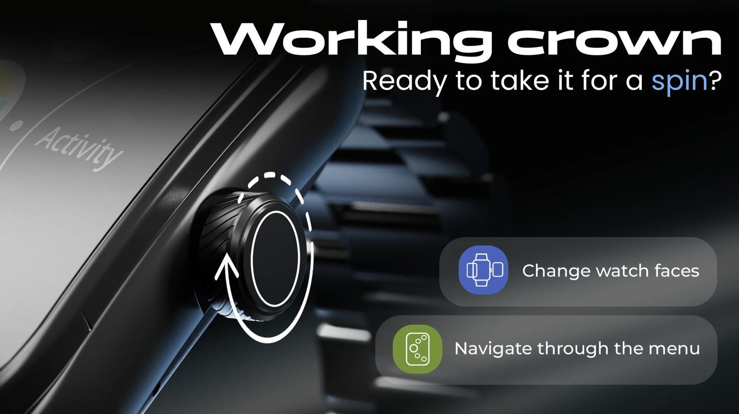 GOBOULT Kliff Smartwatch with Bluetooth Calling (51.05mm HD Display, IP68 Water Resistant