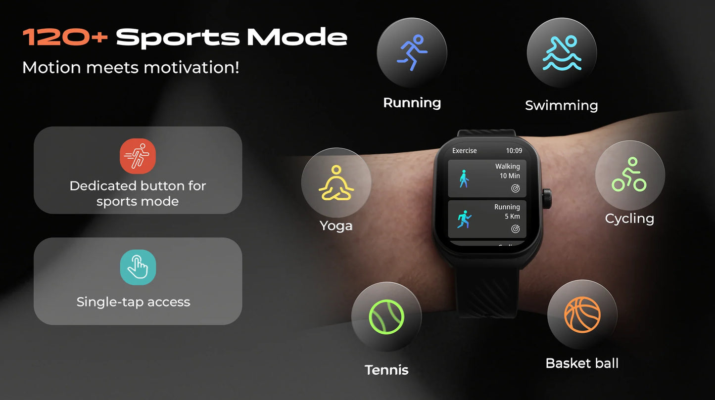 GOBOULT Kliff Smartwatch with Bluetooth Calling (51.05mm HD Display, IP68 Water Resistant