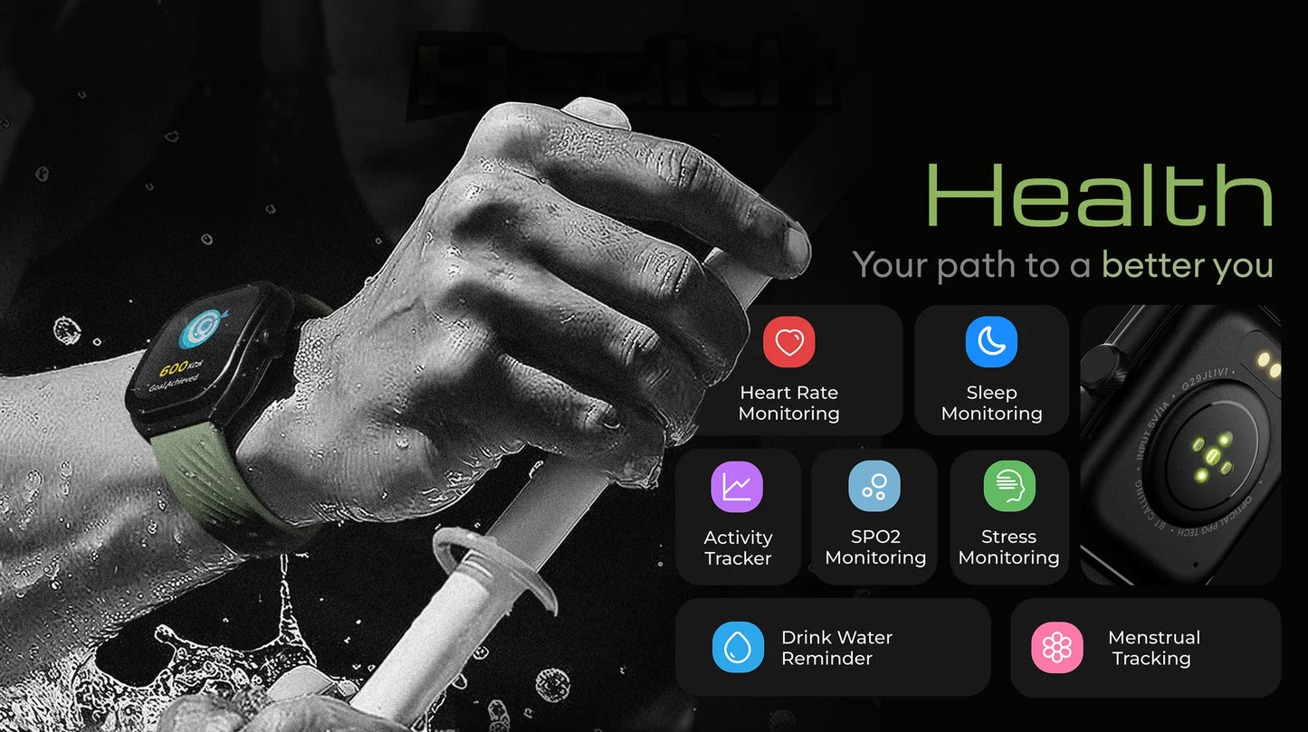 GOBOULT Kliff Smartwatch with Bluetooth Calling (51.05mm HD Display, IP68 Water Resistant