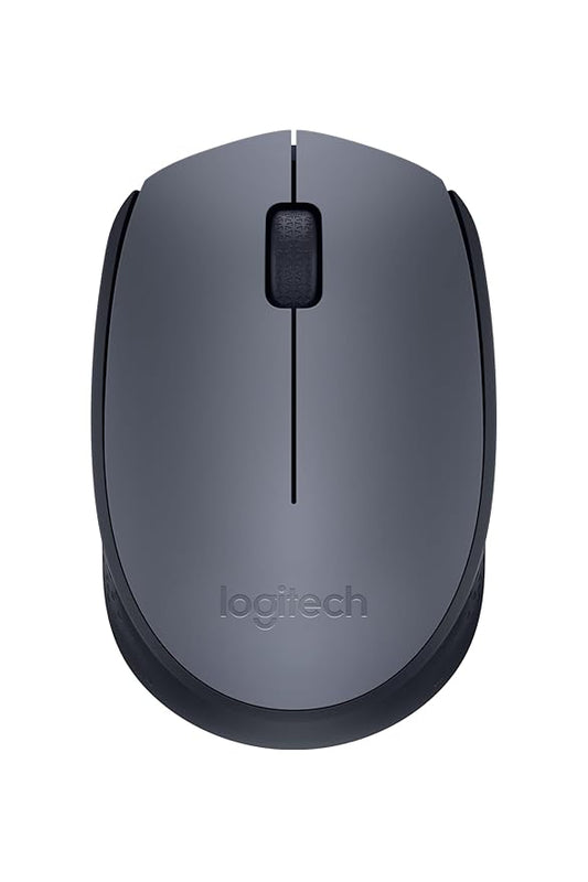 Click to see full view Logitech M170 Wireless Mouse, 2.4 GHz with USB Mini Receiver, Optical Tracking, 12-Months Battery Life, Ambidextrous PC/Mac/Laptop - Grey/Black